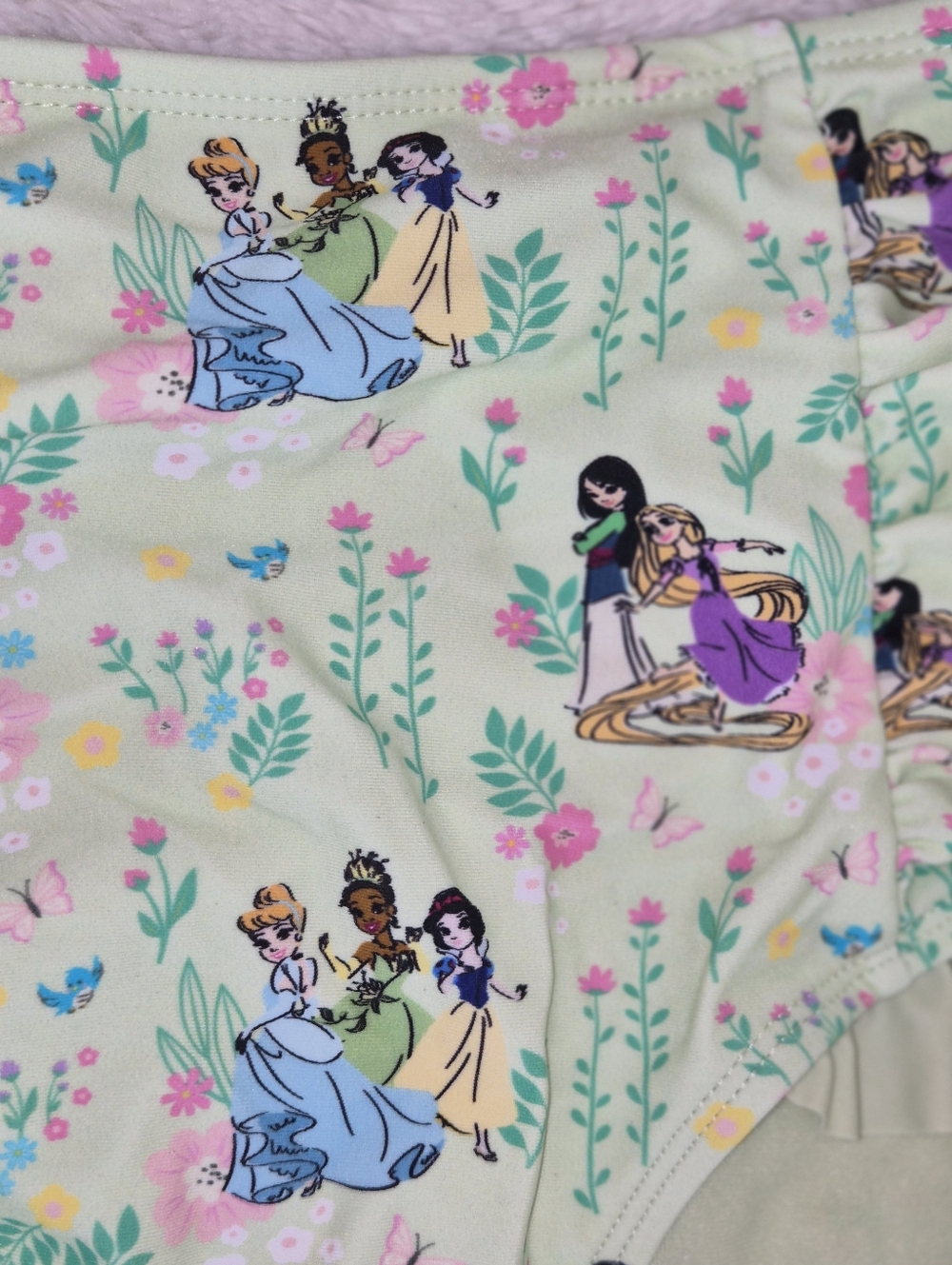 Hot Topic Disney Mint Ruffle Bikini with Princess Motif - Picture 4 of 6